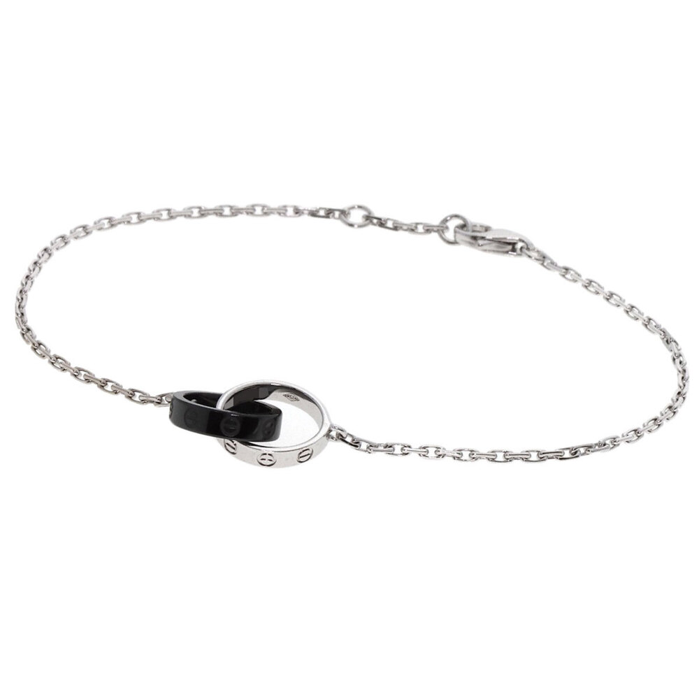 CARTIER 18k Silver Love Charm Bracelet